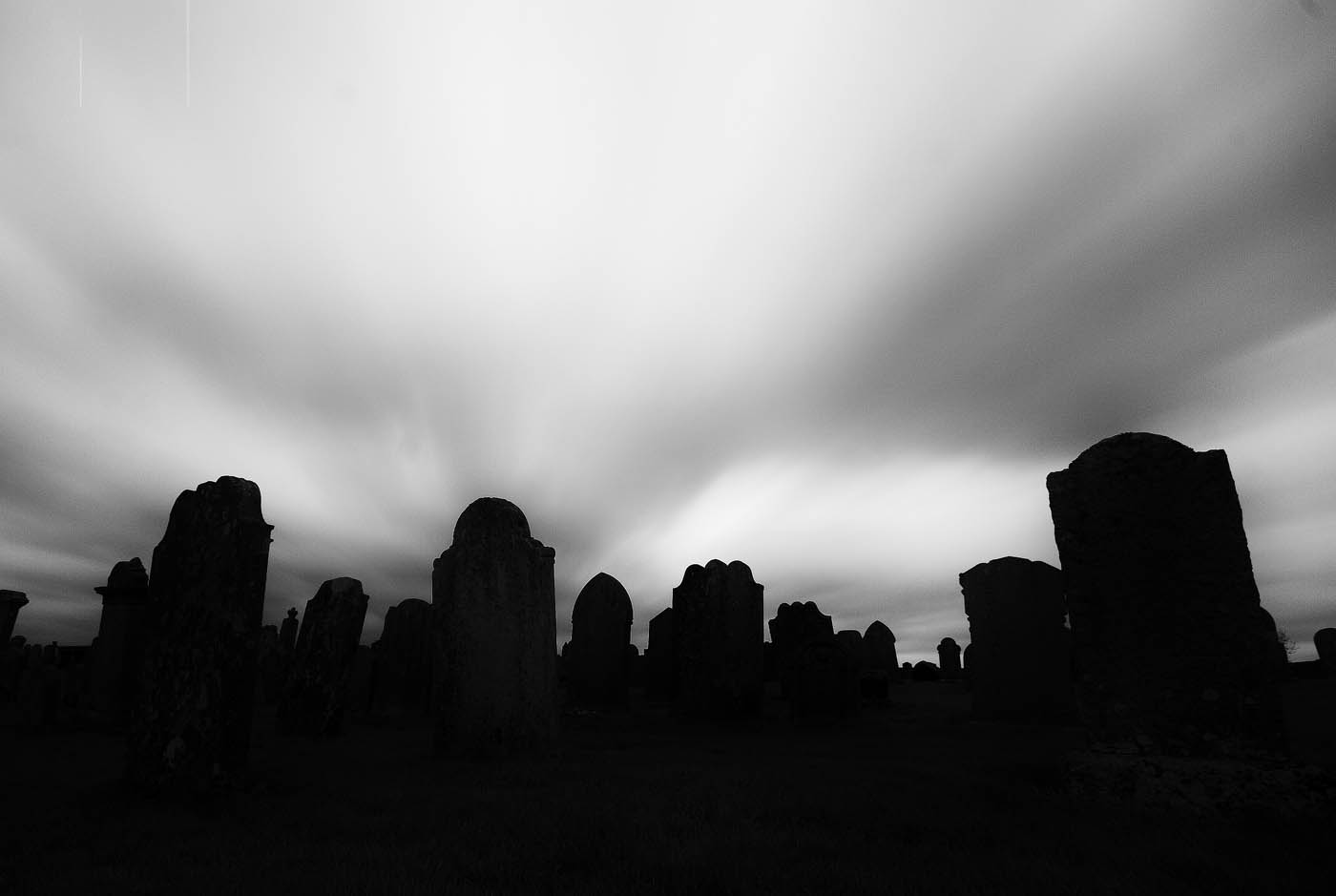Cemetery silhouette in the Scottish Borders